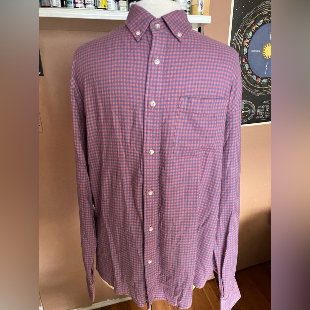 Faherty Men's Flannel Plaid Button Down Shirt Siz… - image 1